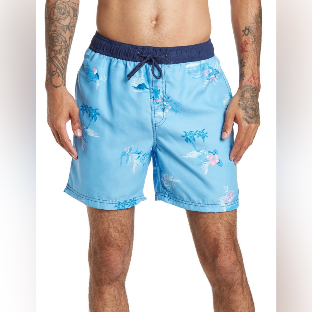 NWT burnside MENS swim shorts size XL blue
